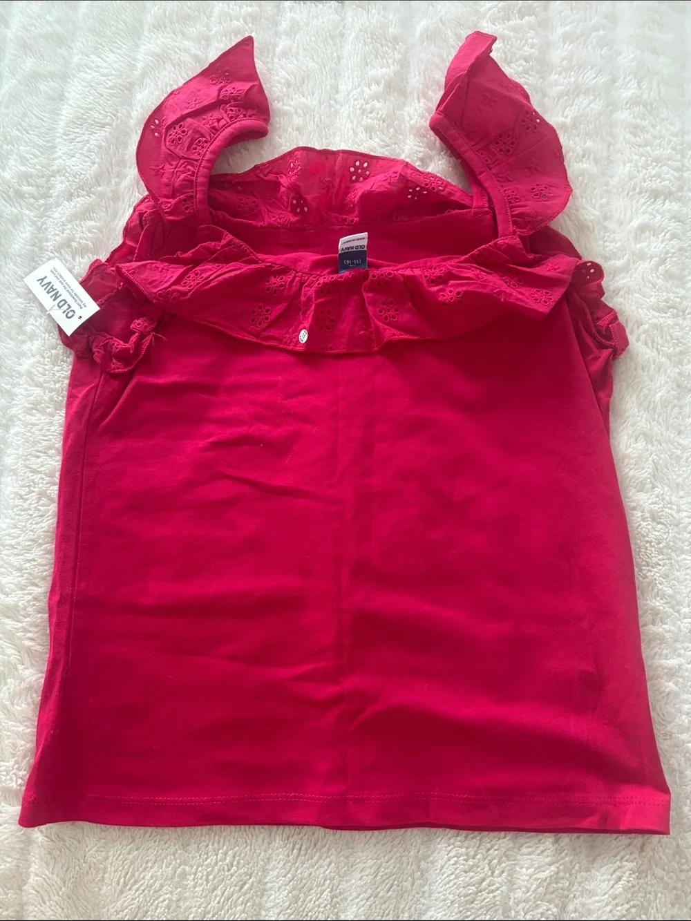 Old Navy Fitted Ruffle-Trim Tank Top for Girls NWT